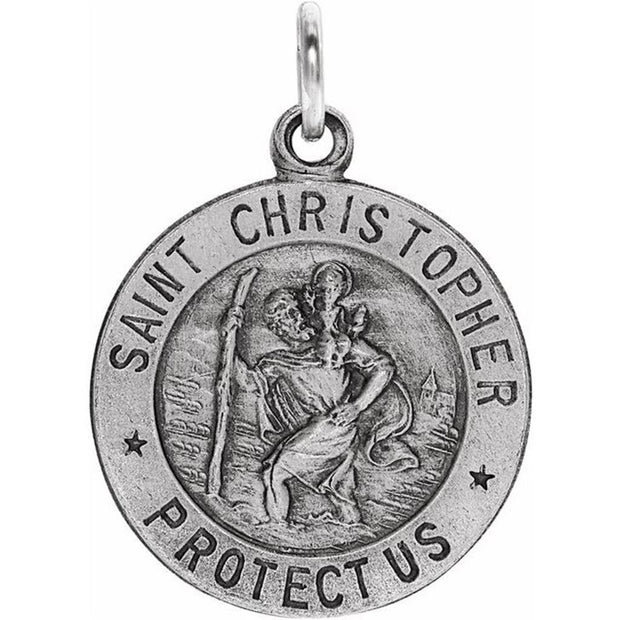 14k White Gold St. Christopher Medal