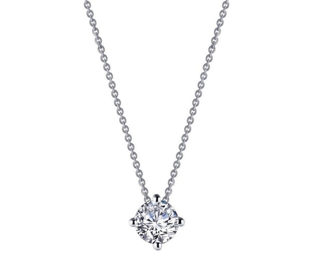 Sterling Silver .85 ct Simulated Diamond Solitaire Necklace by Lafonn
