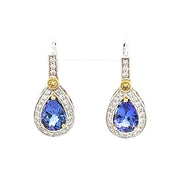 18k Two-Tone Tanzanite & Diamond Earrings