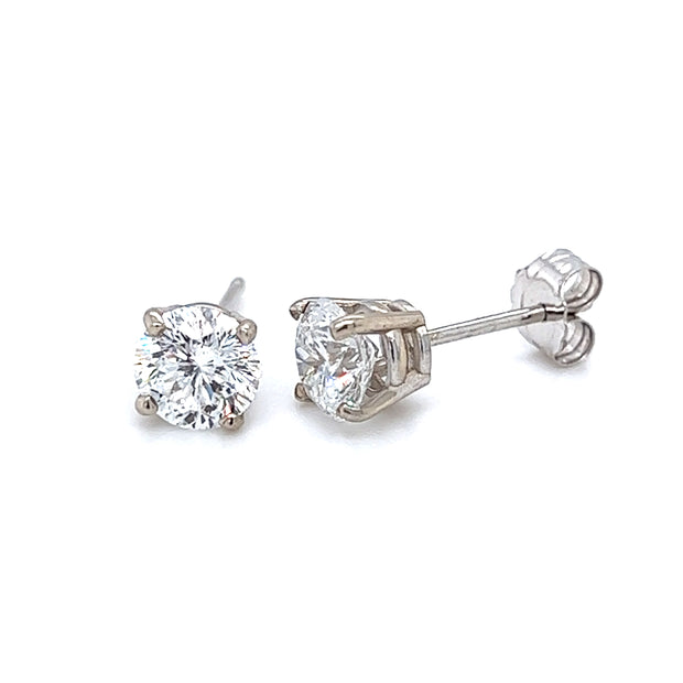 14k White Gold 1.17 CTW Lab Grown Diamond Stud Earrings by Star 129