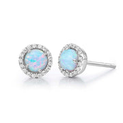 Sterling Silver Opal Birthstone Stud Earrings by Lafonn