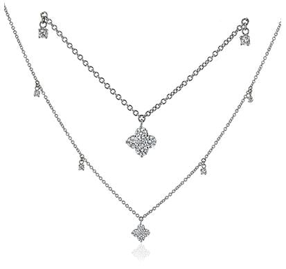 14k White Gold Diamond Fashion Necklace by Zeghani