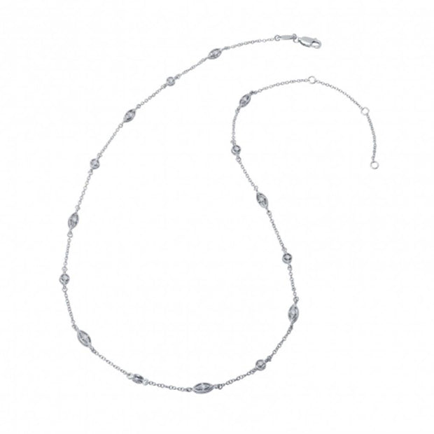 Sterling Silver Simulated Diamond Accented Fashion Necklace by Lafonn