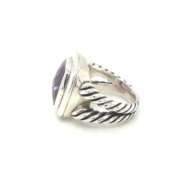 Pre-Owned Sterling Silver David Yurman Amethyst Fashion Ring