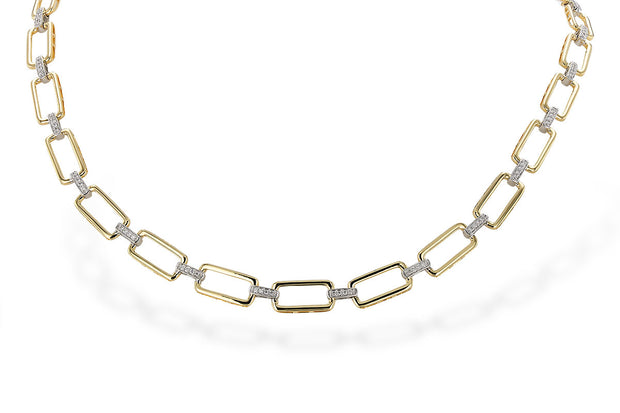 14k Two Tone Paperclip Link Style Diamond Fashion Necklace by Allison Kaufman