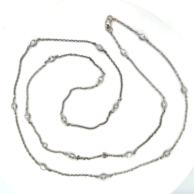 Pre Owned Platinum Diamonds by the Inch Necklace 32"