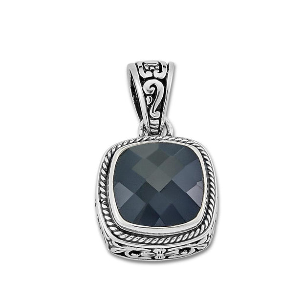 Sterling Silver Onyx 'Honesty' Pendant by Samuel B's 'Royal Bali' Collection