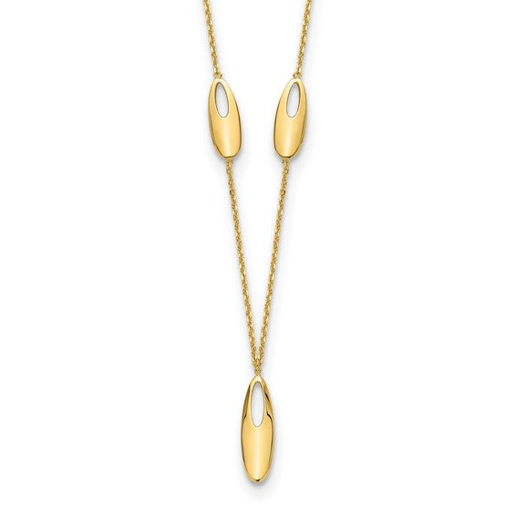 14k Yellow Gold Polished Circle Fashion Necklace