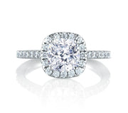 18K White Gold Diamond Semi-Mount Engagement Halo Ring by A.JAFFE