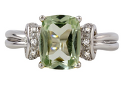 14k White Gold Prasiolite & Diamond Fashion Ring by Rego Designs