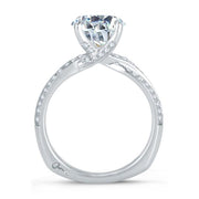 18k White Gold Diamond Twist Engagement Ring by A.JAFFE