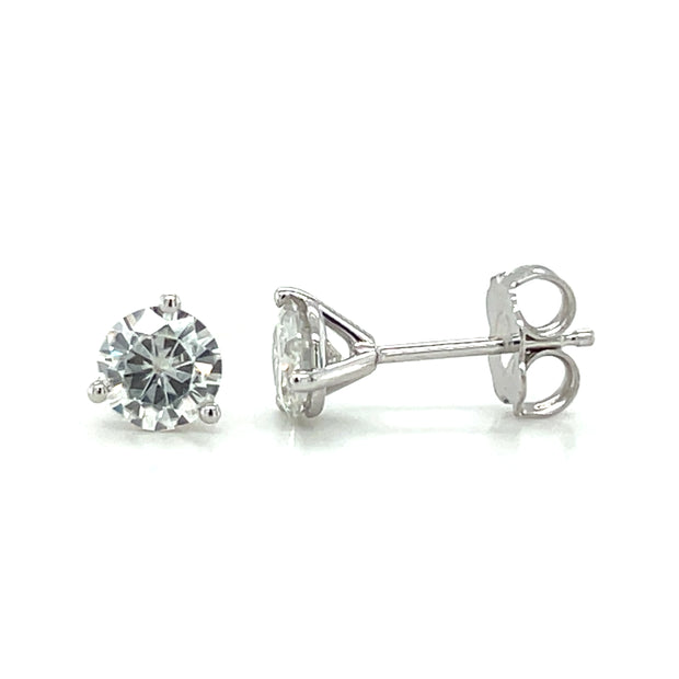 14k White Gold Lab Created Moissanite Stud Earrings