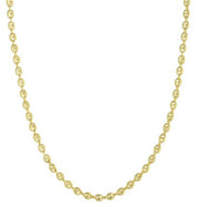 14k Yellow Gold Puff Mariner Link Chain Necklace