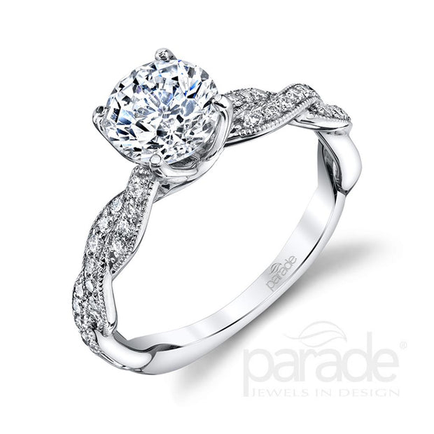 18k White Gold Diamond Twist Engagement Ring by Parade Designs