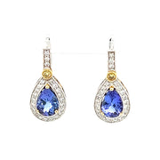 18k Two-Tone Tanzanite & Diamond Earrings