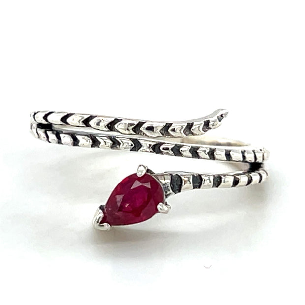 Sterling Silver Ruby Fashion Ring
