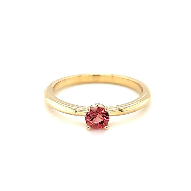 14k Yellow Gold Peachy Orange Spinel Ring by IJC