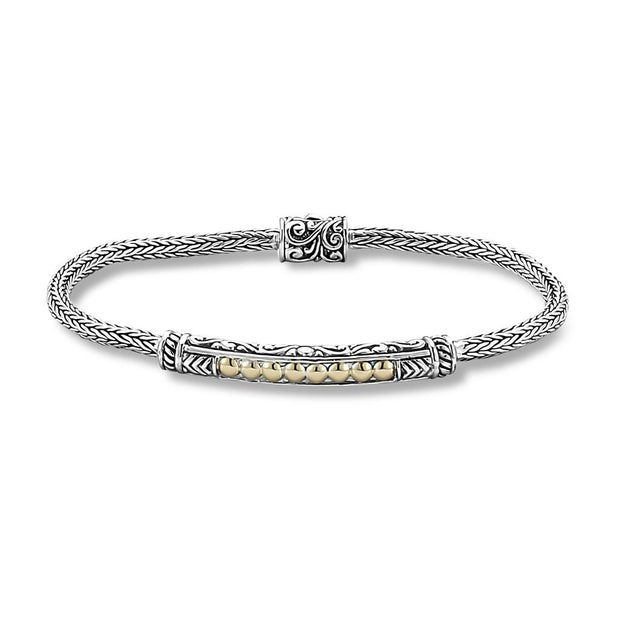 Sterling Silver & 18k Gold Accented 'Tipis' Bar Bracelet by Samuel B's 'Bali Prive' Collection