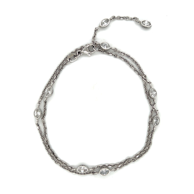 Pre Owned Platinum Diamonds by the Yard Double Wrap Bracelet