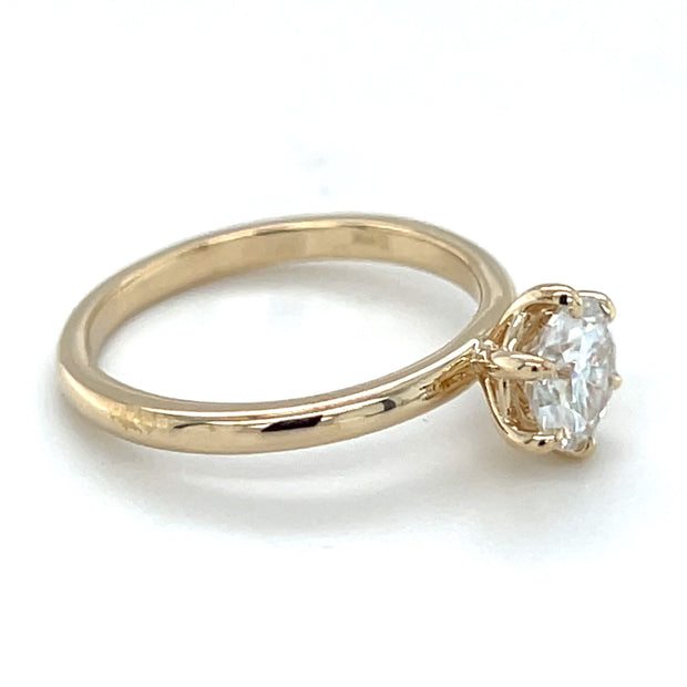 Pre-Owned 14k Yellow Gold Lab Created Moissanite Solitaire Engagement Ring