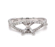 18k White Gold Infinity Inspired Diamond Engagement Ring