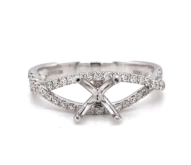 18k White Gold Infinity Inspired Diamond Engagement Ring