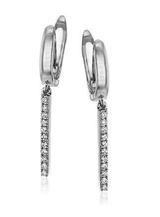 14k White Gold Diamond Fashion Earrings by Zeghani