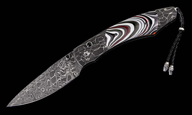 Damascus Steel & Fordite 'Boss' Pocket Knife by William Henry