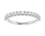14k White Gold .50 CTW Prong Set Diamond Wedding Band