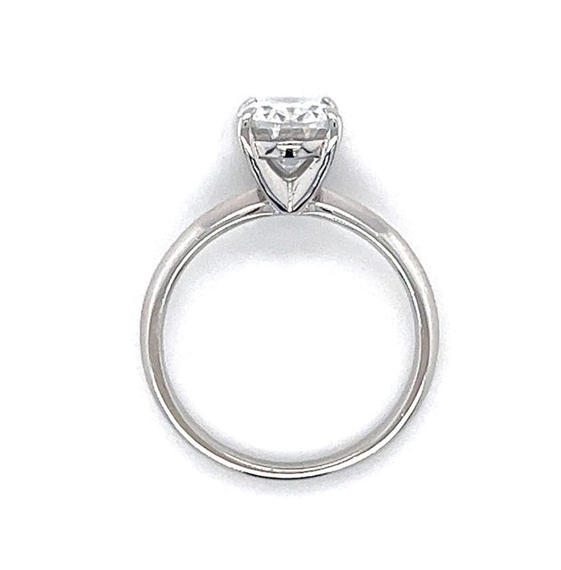 Sterling Silver Oval Cut Lab Created Moissanite Solitaire Ring