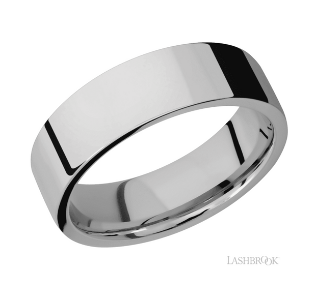 Flat Edge Titanium Wedding Band by Lashbrook Designs