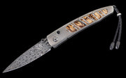 'Intrepid' Folding Pocket Knife with Damascus Steel Blade by William Henry