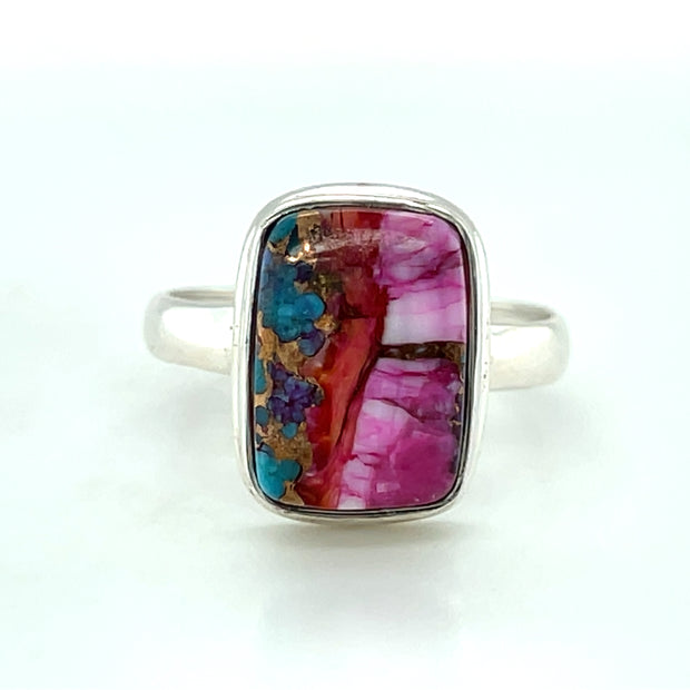 Sterling Silver Spiny Oyster Turquoise Ring