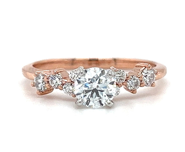 14k Rose & White Gold Diamond Engagement Ring by IJC