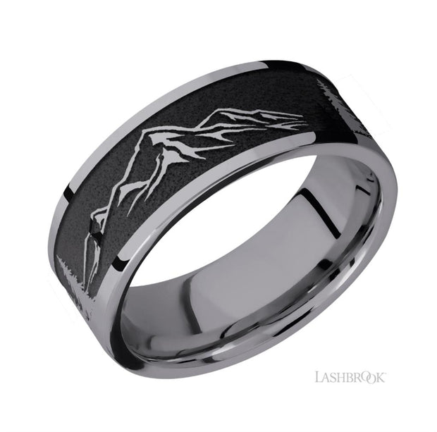 Tantalum Mountain Scape Wedding Band by Lashbrook Designs