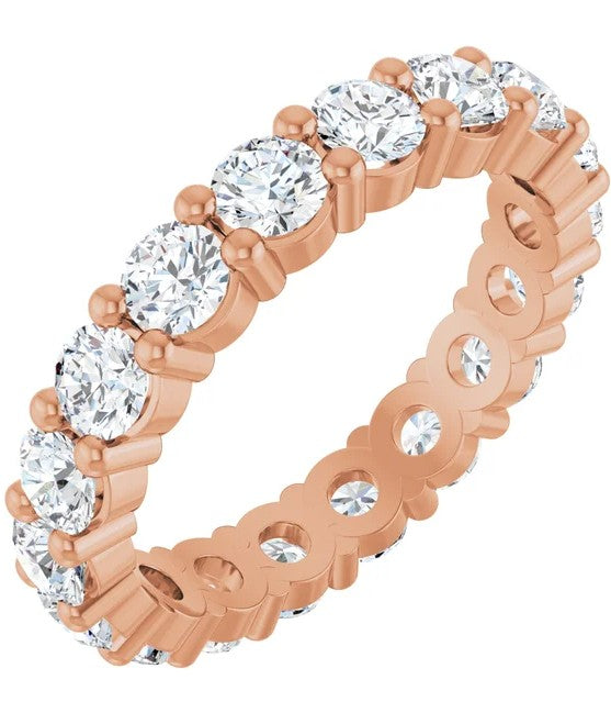 14k Rose Gold Round Brilliant Diamond Eternity Band