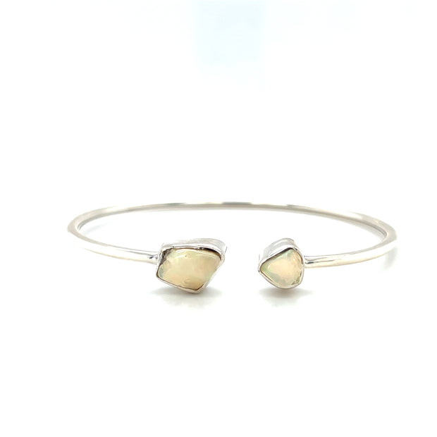 Sterling Silver Ethiopian Opal Bangle Bracelet