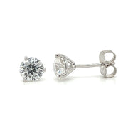18k White Gold 1.24 ctw Diamond Stud Earrings by Star129
