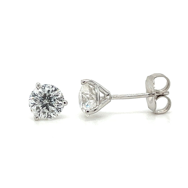 18k White Gold 1.24 ctw Diamond Stud Earrings by Star129