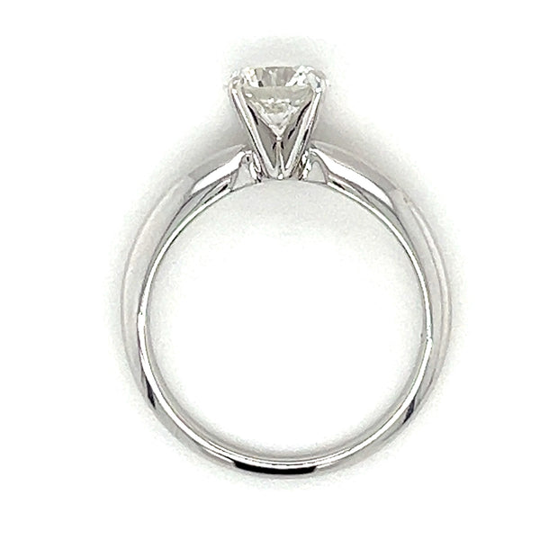 14k White Gold Classic Diamond Solitaire Engagment Ring