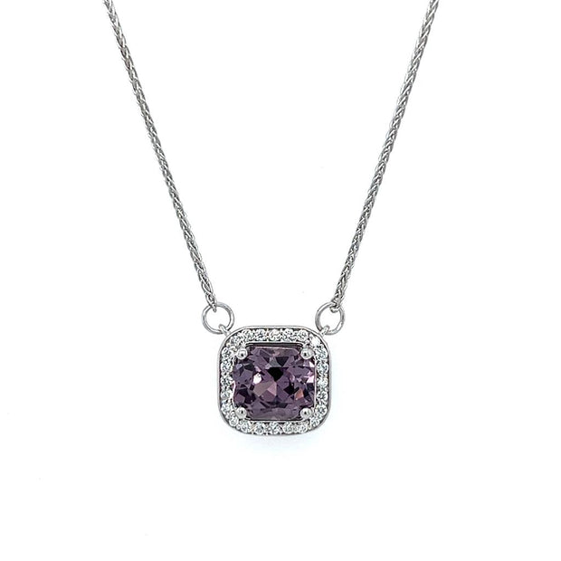 18k white gold spinel and diamond necklace
