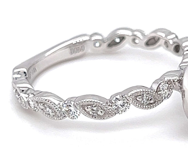 14k White Gold Vintage Inspired Diamond Engagement Ring by Rego Designs