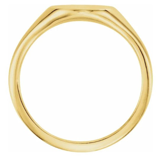 14k Yellow Gold 11 x 9 mm Oval Engravable Signet Ring