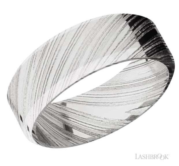 Damascus & Wood GrainTexture Wedding Band by Lashbrook Designs