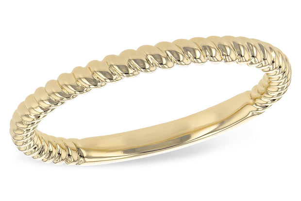 14k Yellow Gold Polished Cable Rope Wedding Band by Allison Kaufman