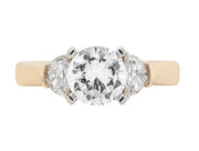 14k Yellow Gold Three Stone Diamond Engagement Ring by Rego Designs