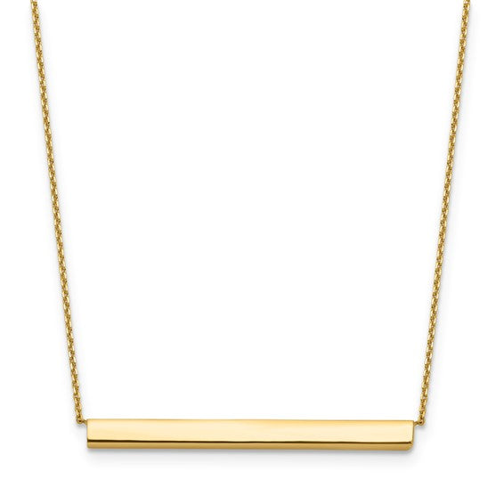 14k Yellow Gold Polished Bar Necklace