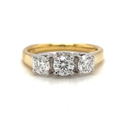 18k Gold Three Stone Diamond Engagement Ring by Star129