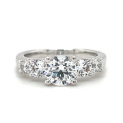 18k White Gold Five Stone Diamond Engagement Ring
