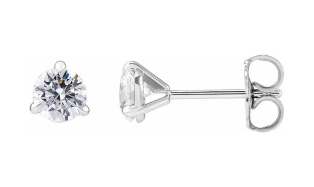 14k White Gold .47 CTW Laboratory Grown Diamond Stud Earrings